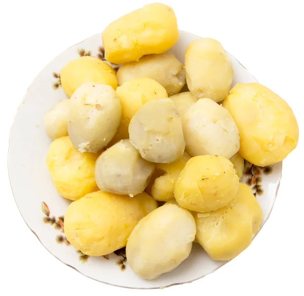 Boiled potatoes on a white background — Stock Photo, Image