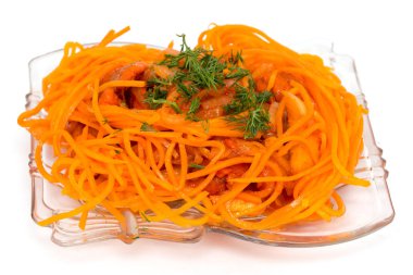 Korece tarzı havuç beyaz bir arka plan üzerinde