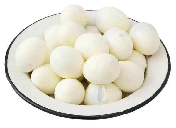 Вареные яйца на белом фоне — стоковое фото