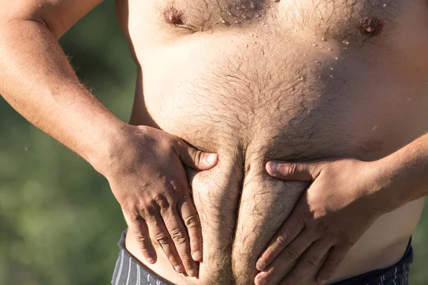 Great mans stomach — Stock Photo, Image