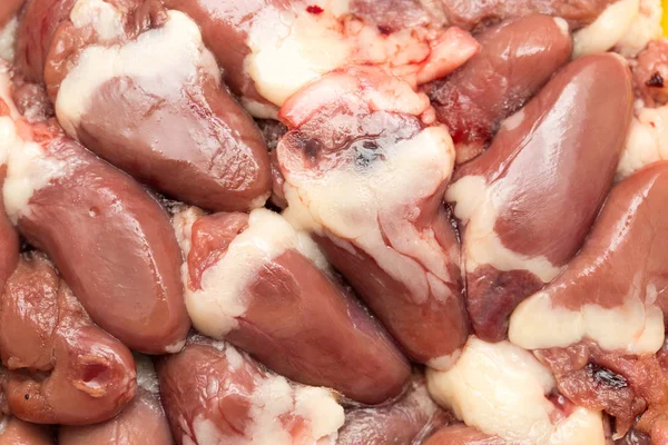 Chicken hearts as background — Stock Photo, Image