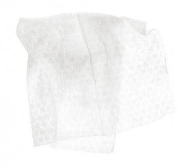 Beyaz bir arka plan üzerinde beyaz peçete