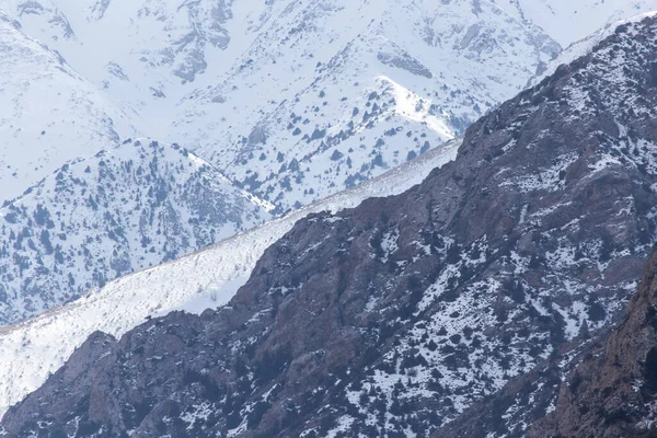 Besneeuwde Bergen Van Tien Shan Winter Kazachstan — Stockfoto