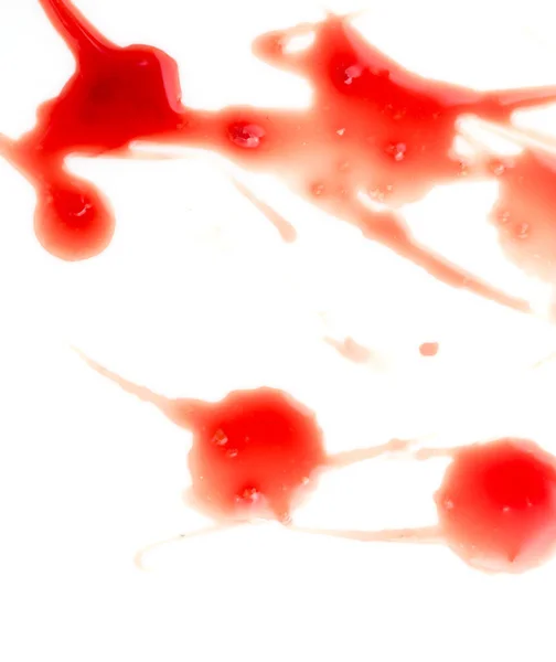 白い背景の赤い血 抽象的な質感の写真 — ストック写真