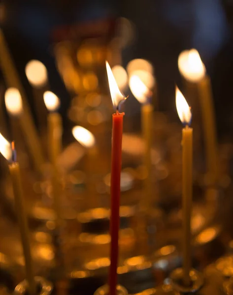 Kerzen Brennen Der Orthodoxen Kirche Fotos Atelier — Stockfoto