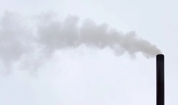 Smoke Pipe Cloudy Sky — Stock Photo, Image