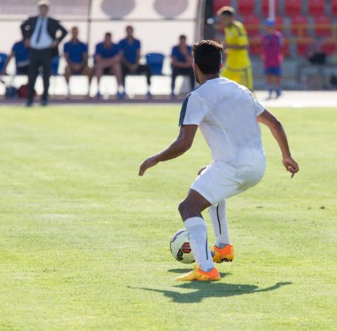 Futbol maçı. Doğadaki parkta.