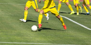 Futbol maçı. Doğadaki parkta.