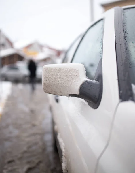 Nieve Coche Invierno Naturaleza — Foto de Stock