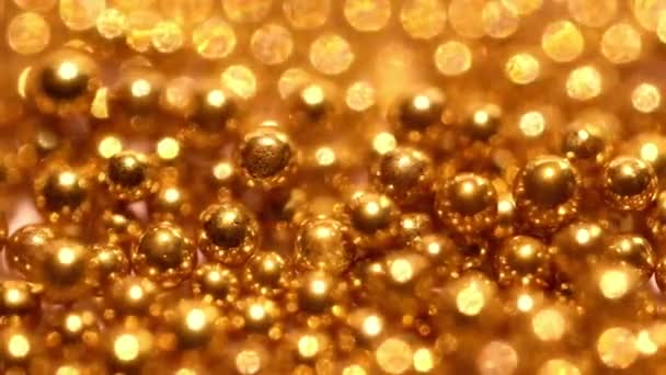Абстрактні Зображення Золотих Бульбашок Фону — стокове відео