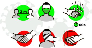 Coronavirüs salgını covid 19 pictogram seti