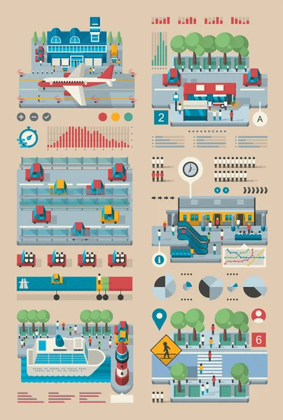 Tourisme de transport infographie — Image vectorielle
