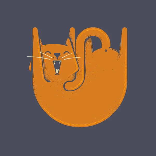 Lindo gato jengibre de dibujos animados — Vector de stock