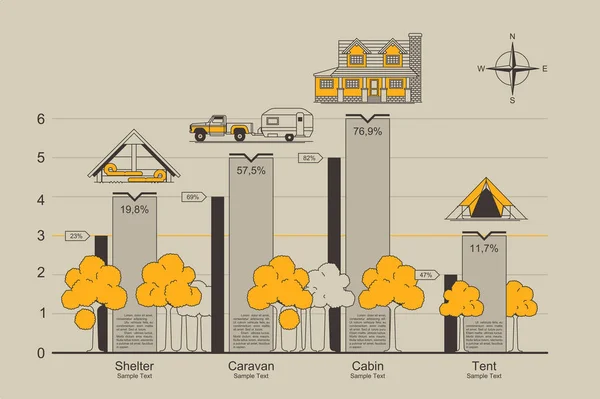 Bannière infographique itinérante — Image vectorielle