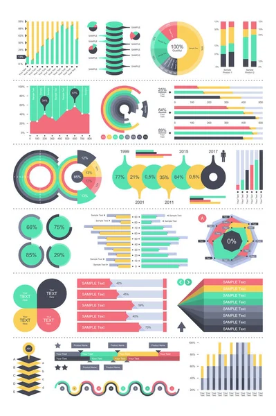 Conjunto de elementos infográficos — Vetor de Stock