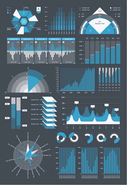 Set di elementi infografici — Vettoriale Stock