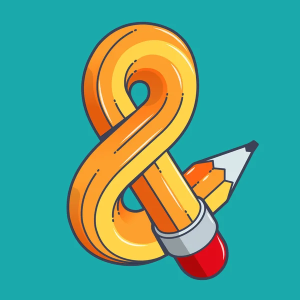 Crayon en forme de signe Ampersand — Image vectorielle