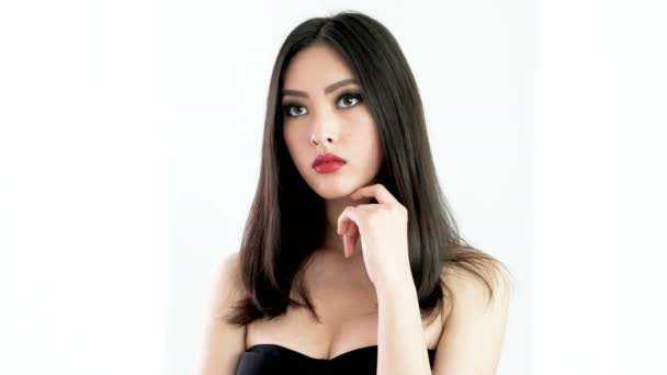 Studio mody strzał Azjatyckie kobiety — Wideo stockowe