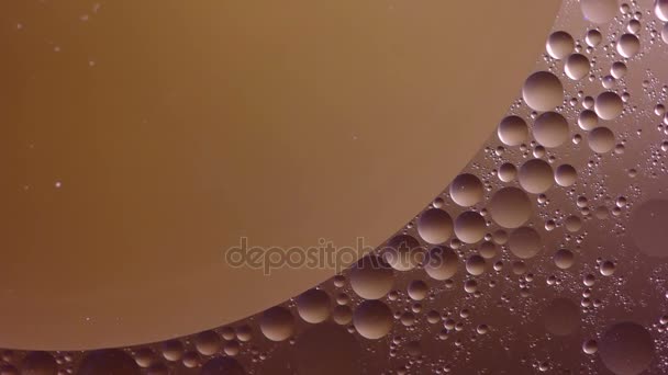 Brouilles d'huile sur l'eau, vidéo d'extraction. Macro 