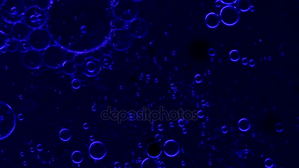 Oil babbles on water, abstraction video. Macro — Stock Video