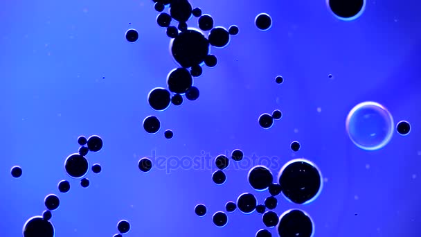 Materia oscura. olio babbles su acqua, astrazione video . — Video Stock