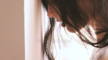 Dudakları şehvetli bir kadının closeup