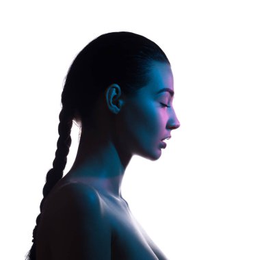 Zarif çıplak kadın moda sanat stüdyo fotoğrafı