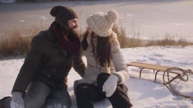 Aşk Çifti Açık Hava Kışında