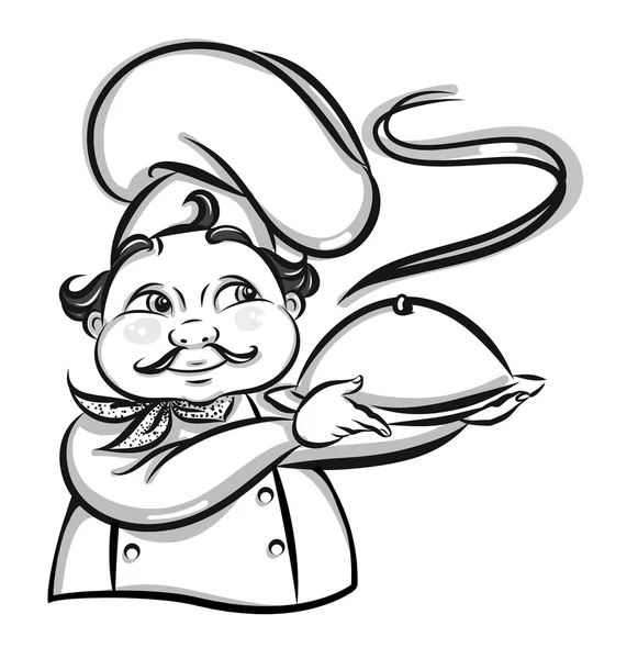 Illustration de chef isolé sur blanc — Image vectorielle