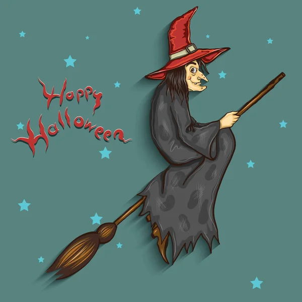 Halloween heks illustratie — Stockvector