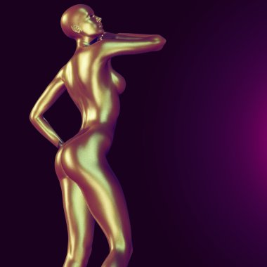 3D render illüstrasyon kadın