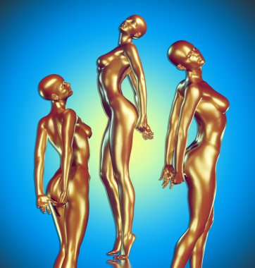 bir kadının 3D render illüstrasyon