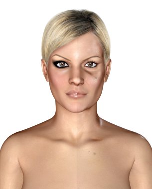 aynı sağlıklı ve hasarlı cilt 3D çizimi