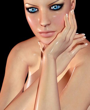 3D render illüstrasyon af güzel bir kadın