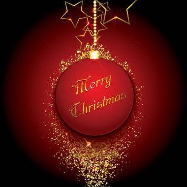 Altın ışıltılı arka plan üzerinde Noel biblo