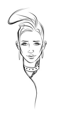 Güzel hat sanat kadın illüstrasyon