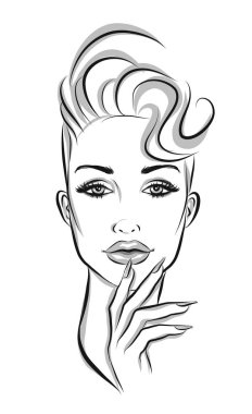 Güzel hat sanat kadın illüstrasyon