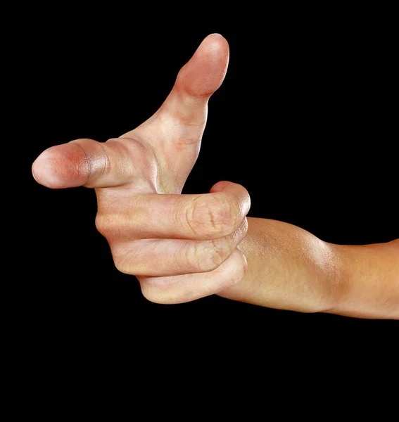 3D render afemale hand isolerade på svart — Stockfoto