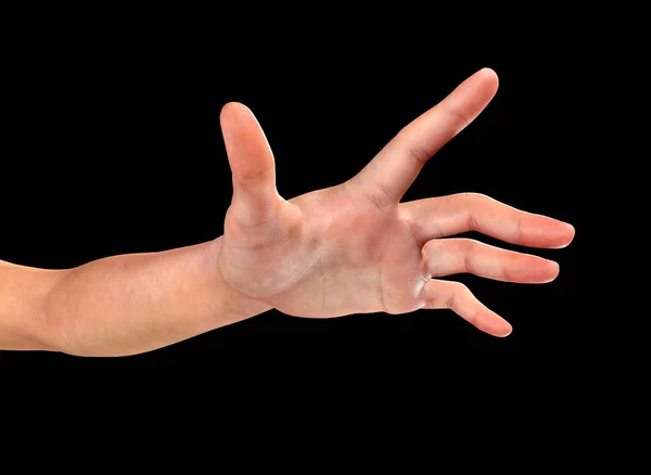 3D-Darstellung einer weiblichen Hand isoliert auf schwarz — Stockfoto