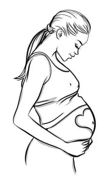 Zwangere vrouw symbool illustratie — Stockvector