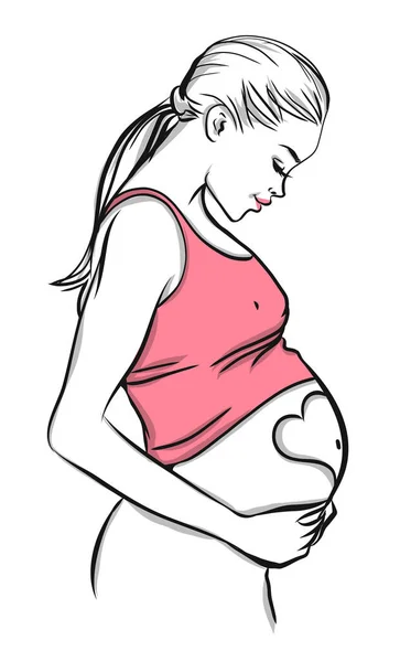 Έγκυος γυναίκα σύμβολο επεξήγηση — Διανυσματικό Αρχείο