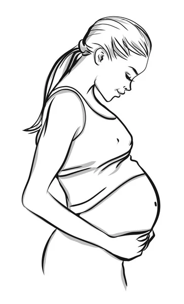 Illustration de symbole de femme enceinte — Image vectorielle