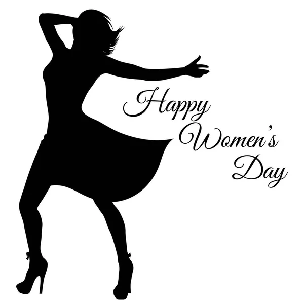 Background with dancing woman silhouette for women's day