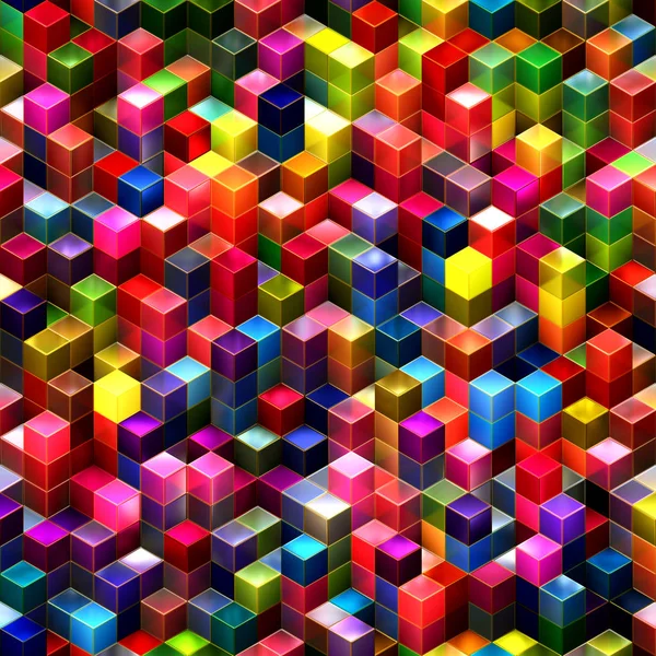 Färgglada sömlös kuber abstrakt bakgrund — Stockfoto