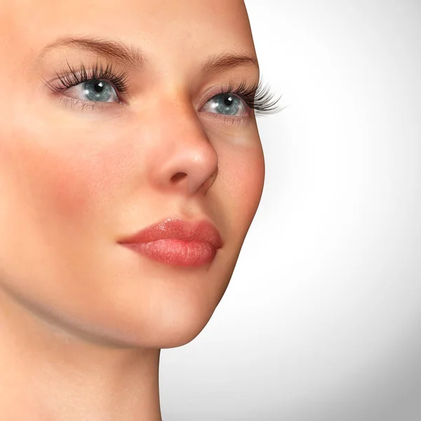 3D иллюстрация женского портрета красоты — стоковое фото