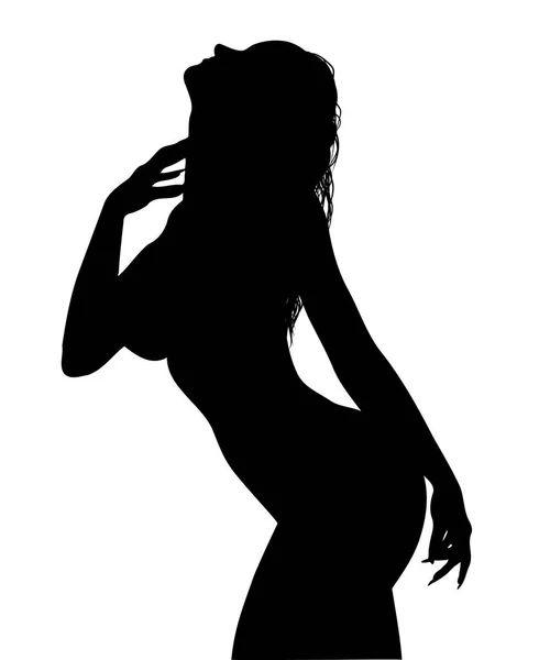 Sexy ženské siluety izolované na bílém — Stockový vektor