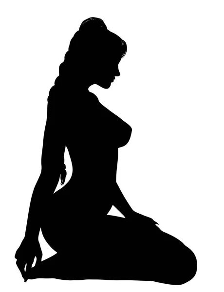 Seksowny sylwetka kobiece kobieta na białym tle — Wektor stockowy