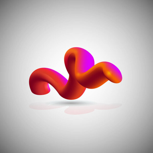 Abstract 3D vector design background of  fluid shape
