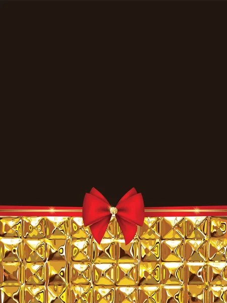 节日背景用红色丝带和金子 — 图库矢量图片