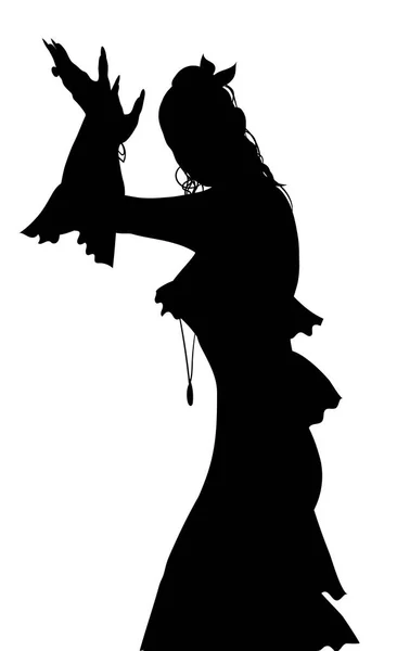 Silhouette de danseuse de flamenco — Image vectorielle